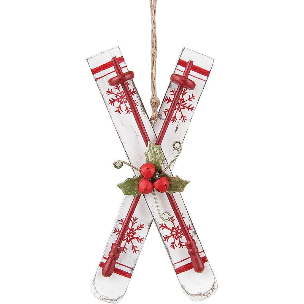 Nordic Ski Hanging Wood Ornament