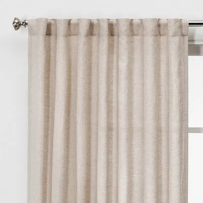 Open Box - 95"x54" Light Filtering Linen Curtain Panel Natural - Threshold