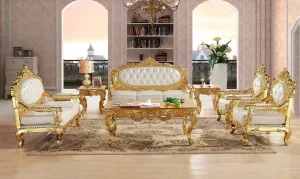 Royal Antique Golden Carved Sofa Set