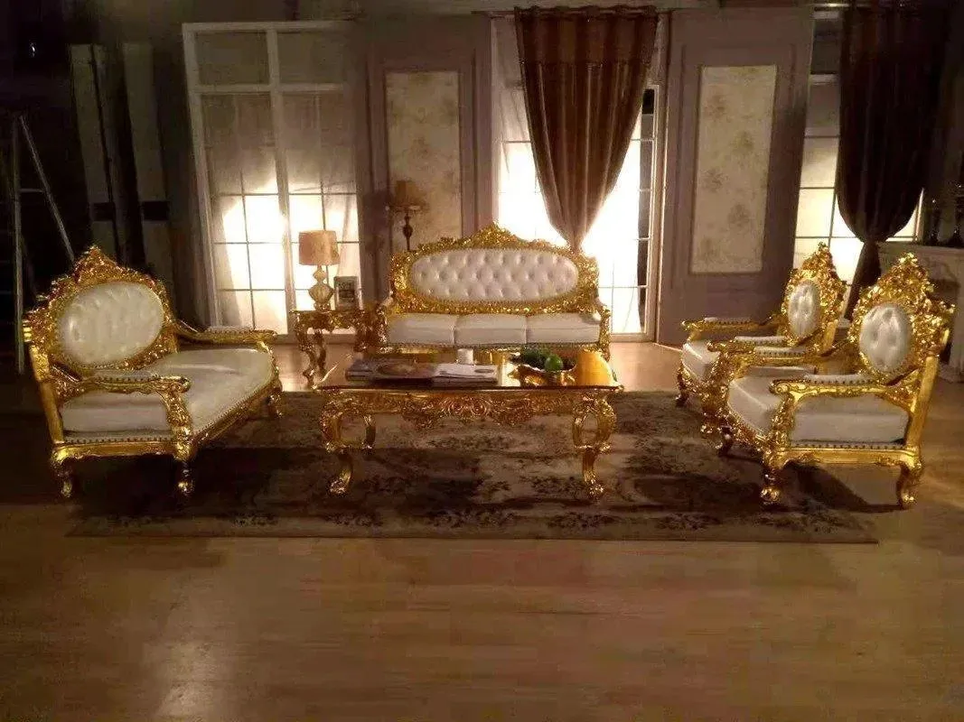 Royal Antique Golden Carved Sofa Set