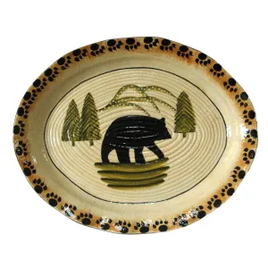Rustic Bear Ceramic Serving Platter