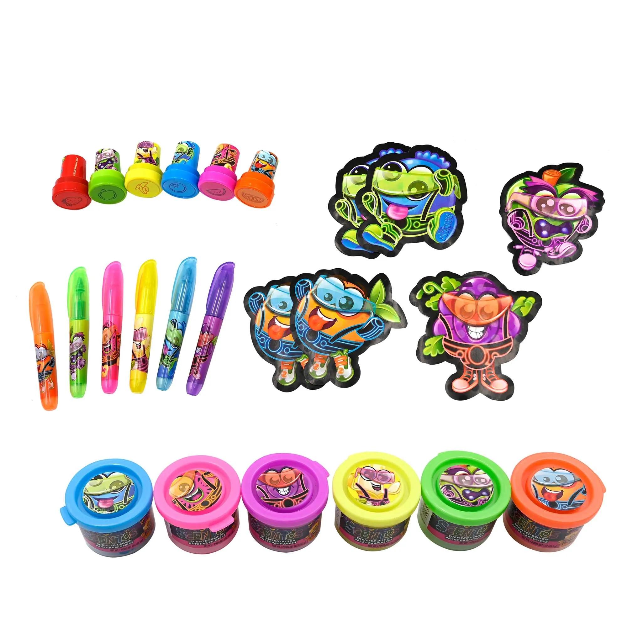 Scentos Neon Stationery Party Pack Waterfall, 1 Count