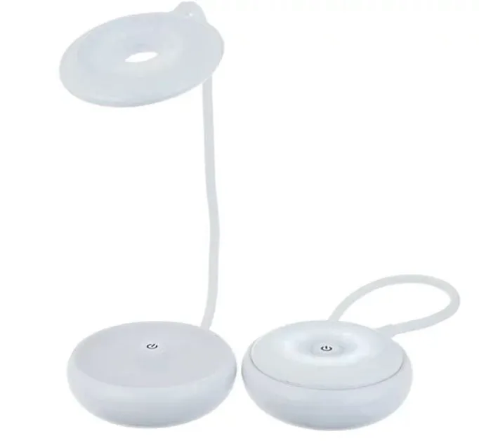 Set of 2 Mini Bendable LED Lamps w/ Brightness Control White,