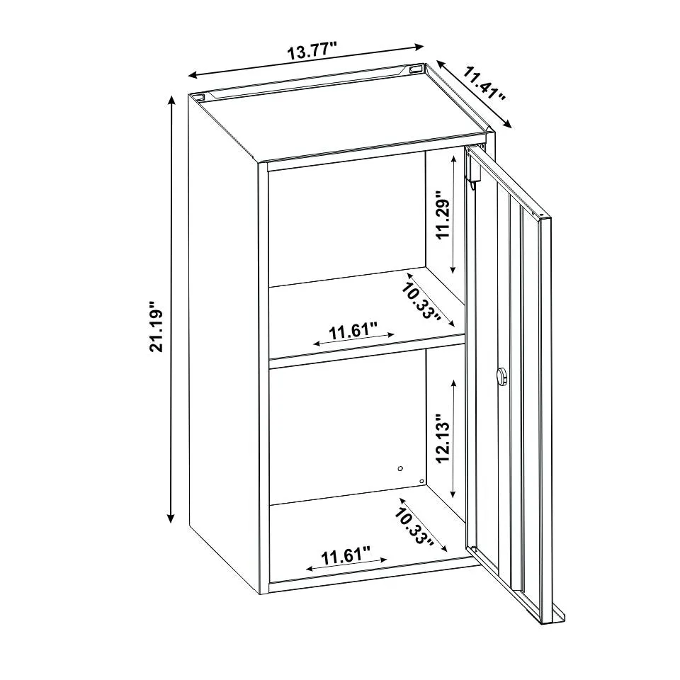 Smart 13.77" Floating Cabinet in Black and Grey