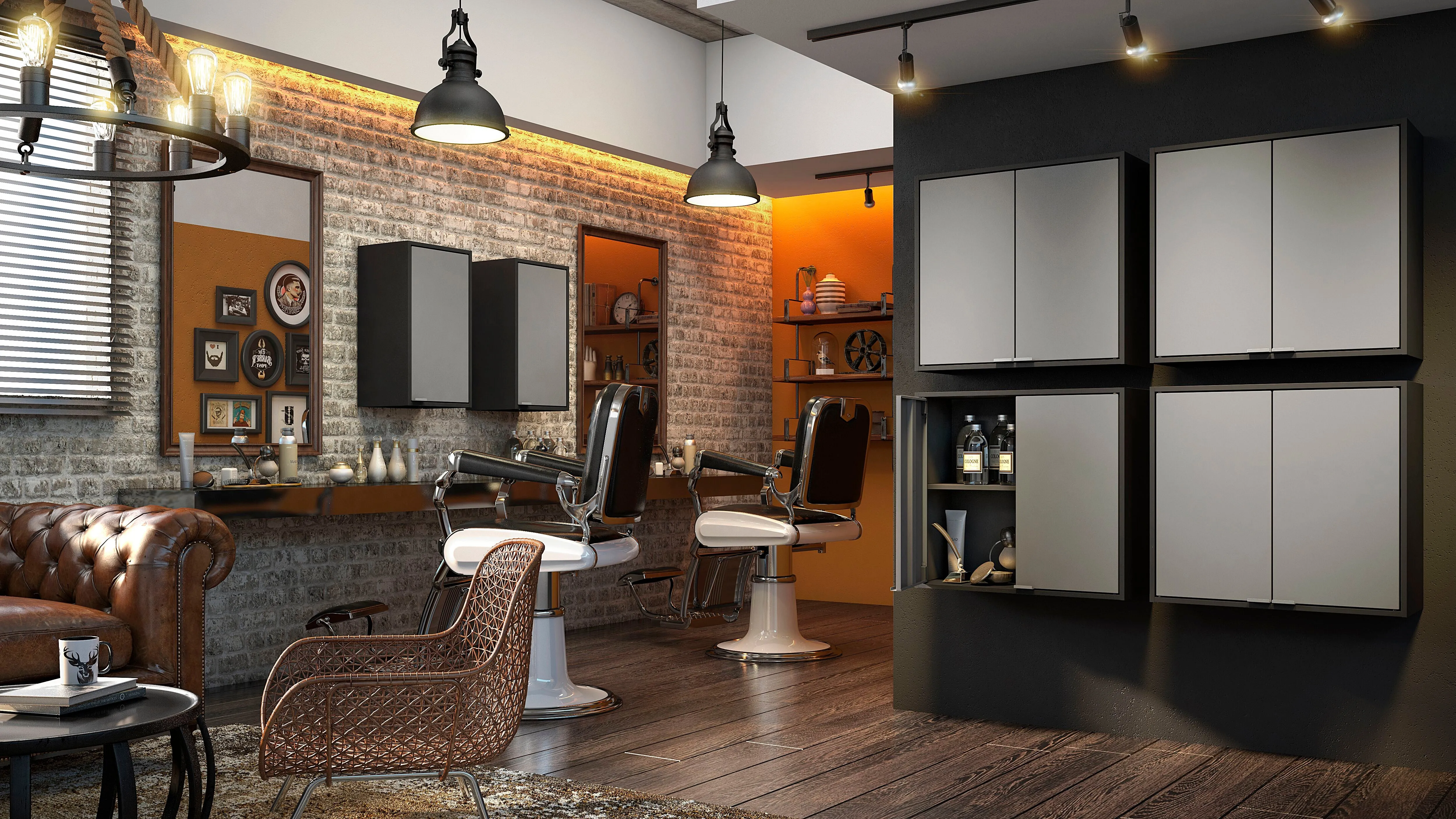 Smart 13.77" Floating Cabinet in Black and Grey