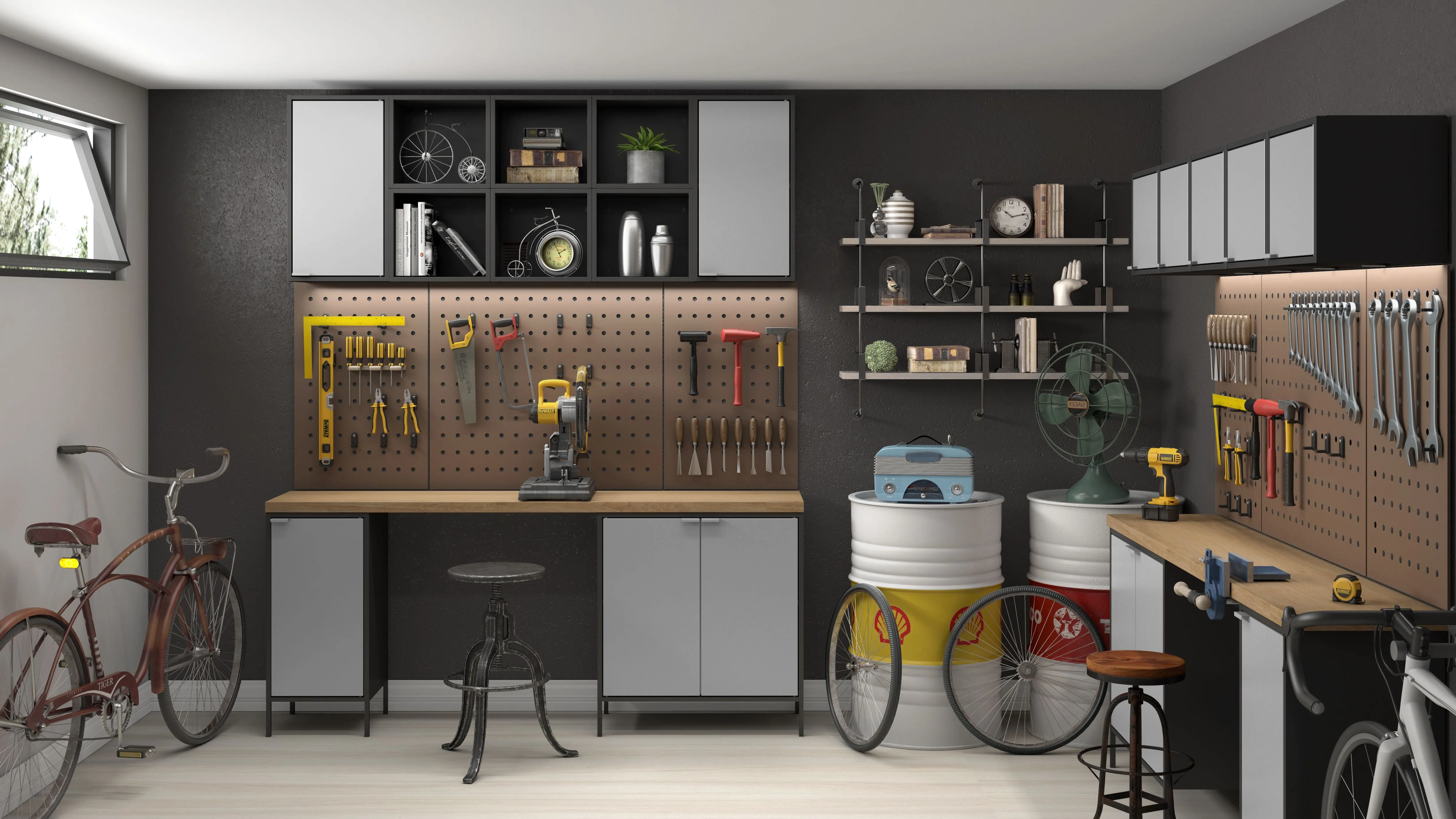 Smart 13.77" Floating Cabinet in Black and Grey