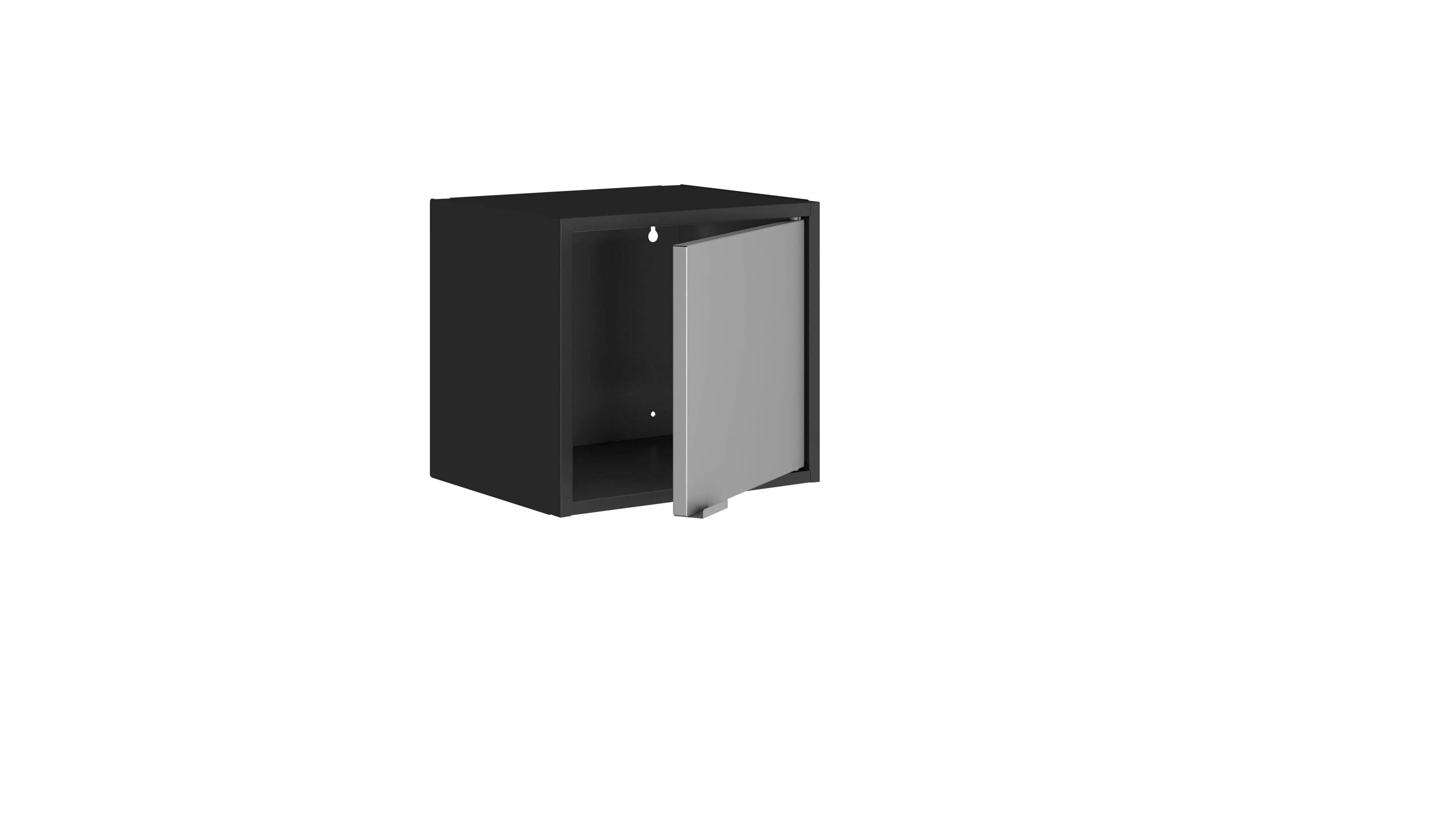 Smart Floating Cube Cabinet in Black and Grey
