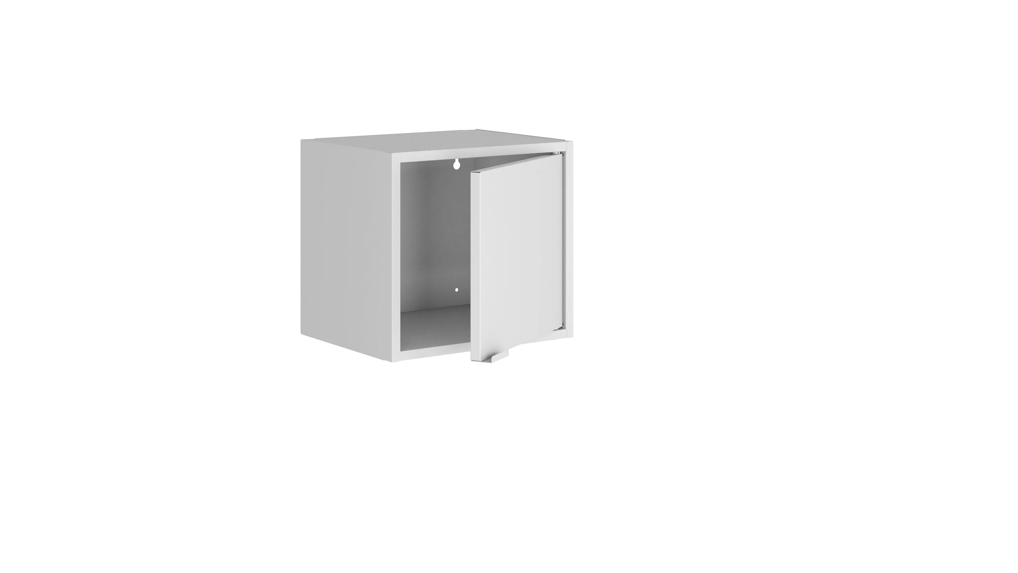 Smart Floating Cube Cabinet in White