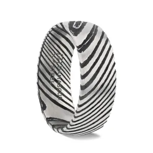 STARK Black Brushed Damascus Steel Men’s Wedding Band - 8mm