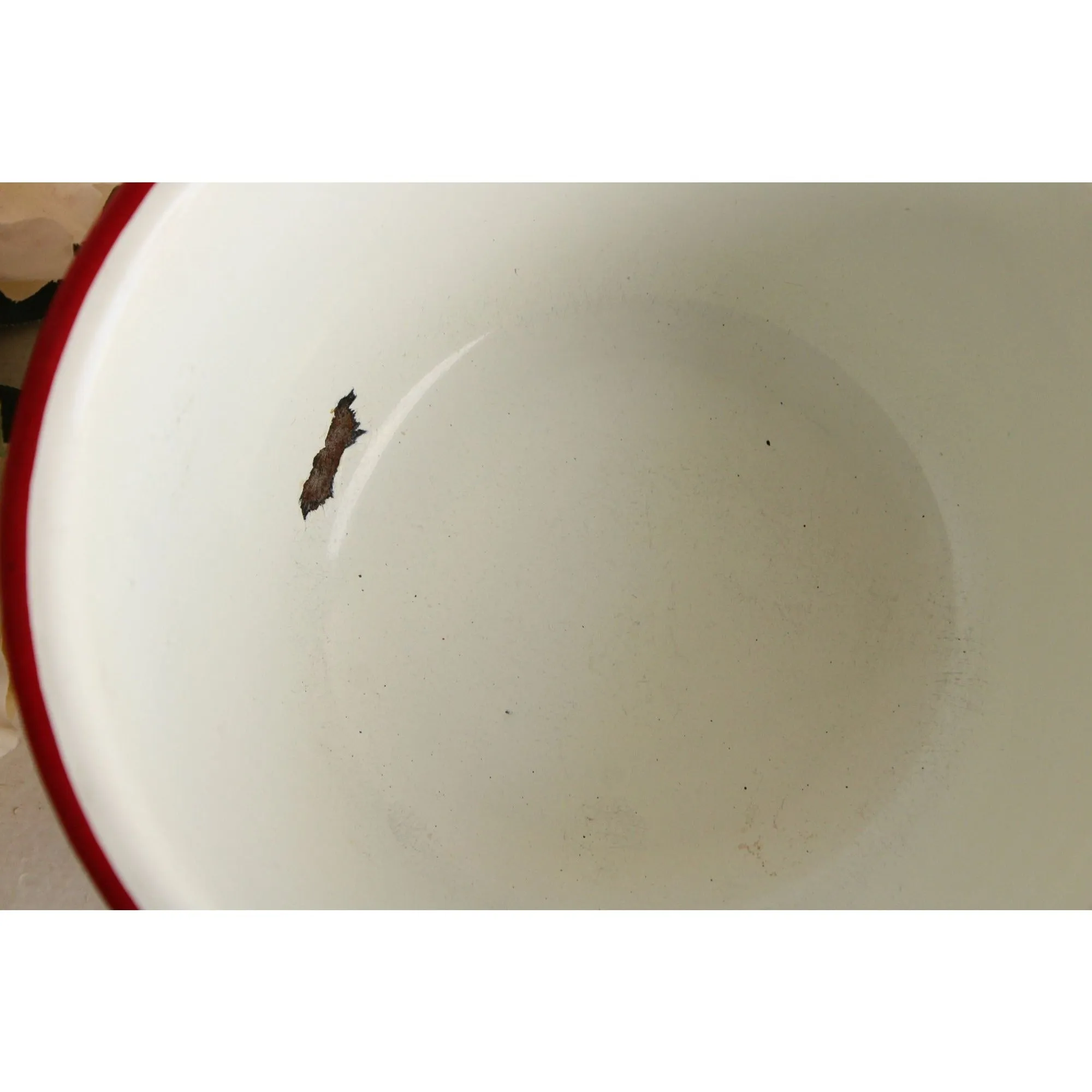 Vintage 1940s 1950s Cherry Print Enamelware Bowl