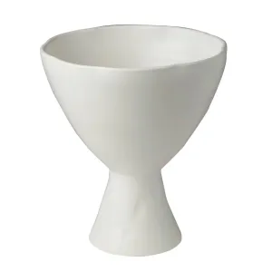White Laguna Footed Compote, Large