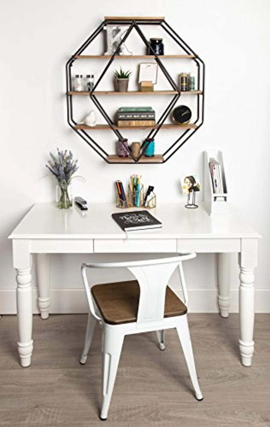 Wood Octagon Floating Wall Shelves
