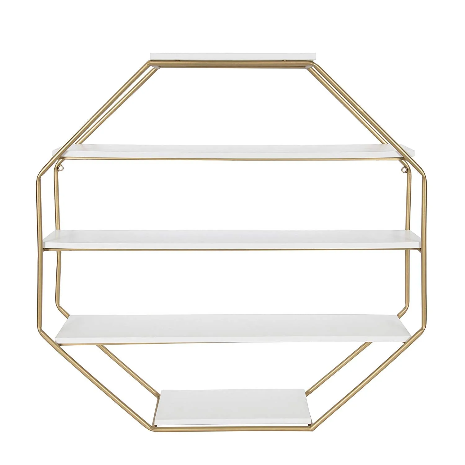 Wood Octagon Floating Wall Shelves