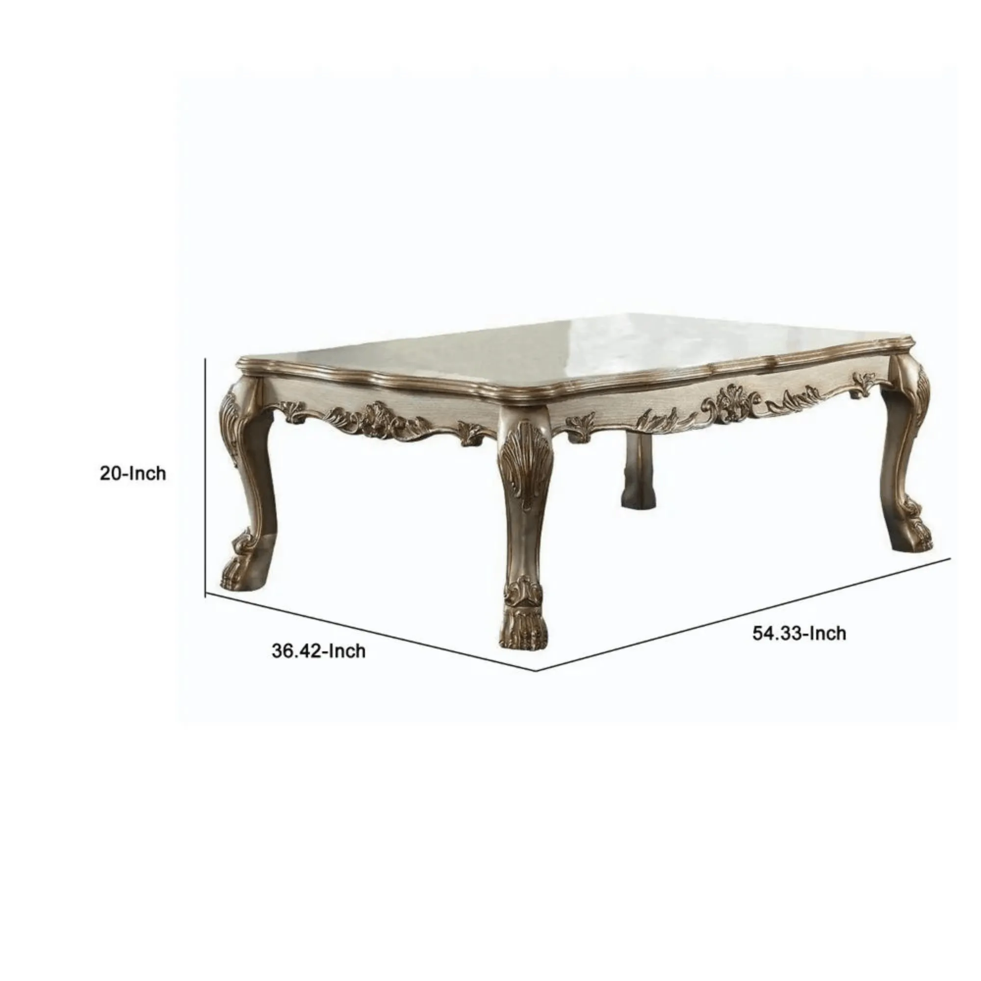 Wooden Twist Sallow Hand Carved Modern Teak Wood Rectangle Coffee Table
