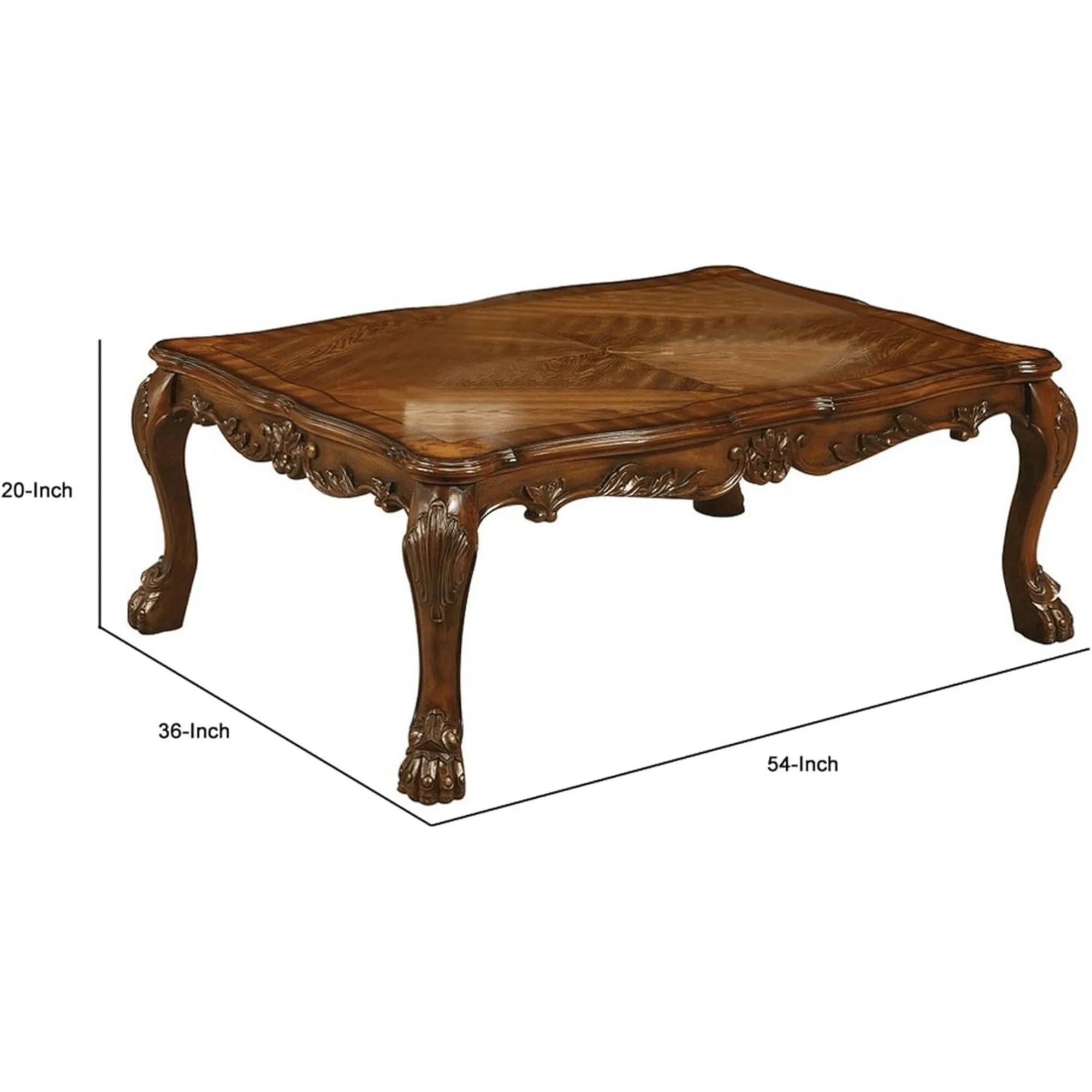 Wooden Twist Sallow Hand Carved Modern Teak Wood Rectangle Coffee Table